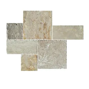 Azulejo de travertine Beige para decoración del hogar, piedra para pavimento de suelo, camino de entrada, decoración amarilla para pared, azulejo de construcción