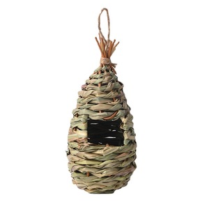 Nid d'oiseau en paille tressée fait main, taille moyenne, écologique, décoration de jardin extérieure pour oiseaux - Product Image 5
