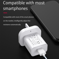 Cargador de Pared con Certificación UKCA, Enchufe del Reino Unido, Tipo Eléctrico 5V 1A, Cable Micro USB Único, OTP, OVP, Adaptador de Viaje para Teléfono Móvil, Lámpara LED