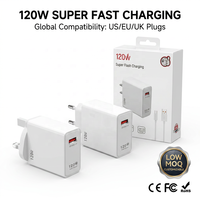 Chargeur mural USB super rapide CE FCC QC 5.0 120W à port unique pour téléphones mobiles