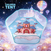 Tienda de campaña infantil Reino Mágico, casa de juegos de princesa para niñas, castillo desplegable con bolsa de transporte para diversión en interiores y exteriores