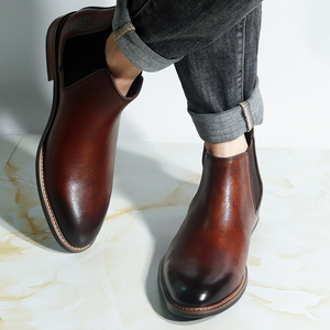 Bottes Chelsea en cuir véritable pour homme TAIJIHUO, design canadien, antidérapantes, à enfiler, pour l'été, l'automne et l'hiver, mode personnalisée - Product Image 2