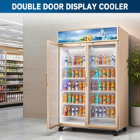 Vitrine réfrigérée sur mesure 660L à 2 portes avec façade en verre et éclairage LED intérieur pour boulangerie