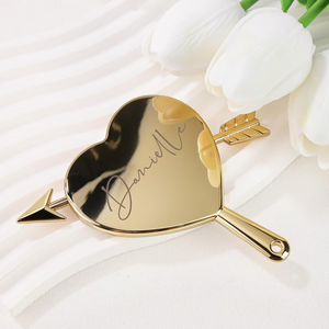 Customized Engraved Heart Shaped <b>Compact</b> <b>Mirror</b> Personalized Hand Pocket <b>Mirror</b> Bridesmaid Gift Wedding Party Favors Keepsake - Product Image 2