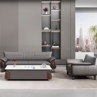 Divans sectionnels modernes de luxe ensemble de canapés de bureau en forme de U de négociation d'affaires de meubles inoxydables élastiques de salon