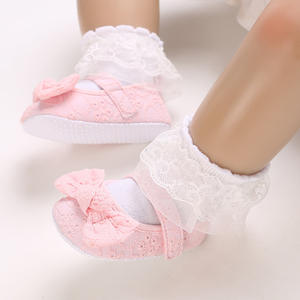 All'ingrosso primavera e autunno 0-1 anno scarpe da bambino principessa in pizzo <span class=keywords><strong>rosa</strong></span> scarpe da bambino - Product Image 6