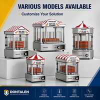 Machine à hot-dogs électrique commerciale Dontalen en acier inoxydable 304 avec chauffe-pains et verre anti-buée, personnalisable avec logo