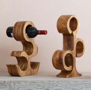 Casier à vin en bois massif personnalisable Design de personnalité créative pour décoration de table pour les occasions de fête Carton emballé en usine - Product Image 2