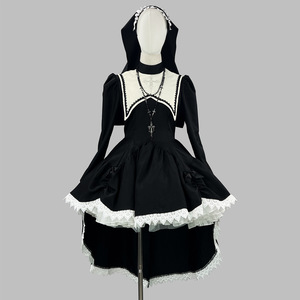 Disfraz de Monja Oscuro y Atractivo en Oferta con Cruz Bordada para Halloween, Cosplay, Actuaciones Escénicas y Subculturas - Product Image 2