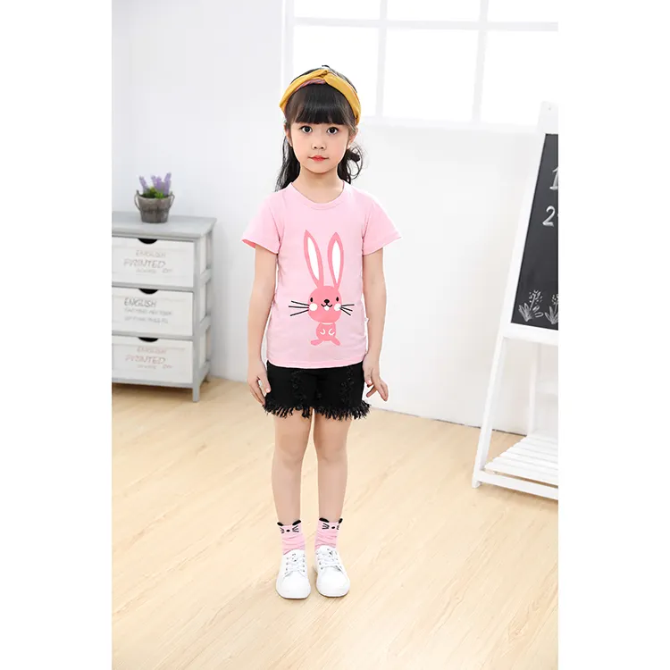 100% пижама из чистого хлопка с принтом детская пижама с рисунком кролика