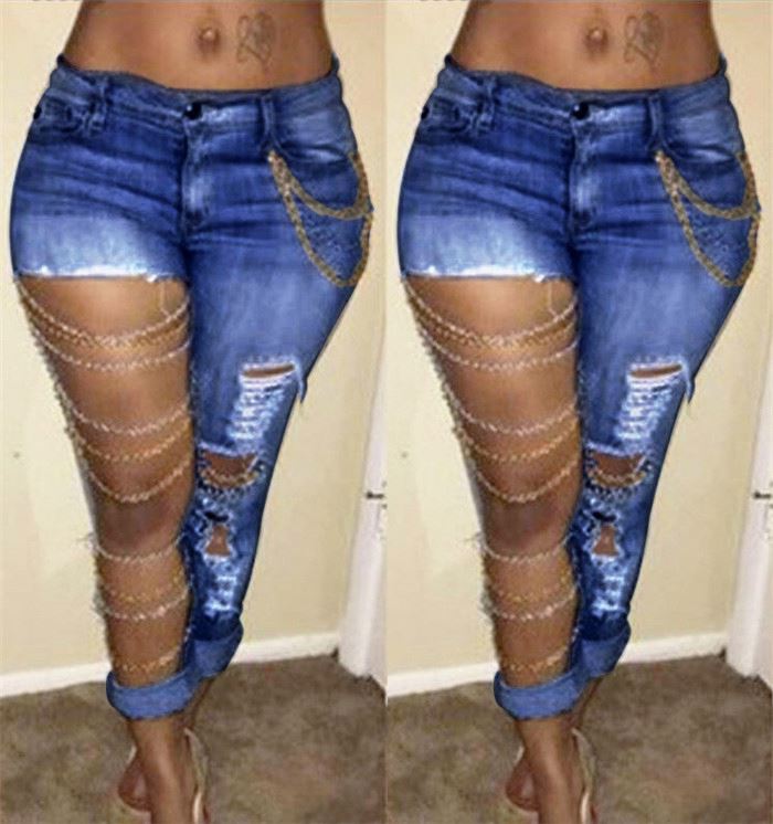 Encuentre el mejor fabricante de jeans rotos mujer y jeans rotos mujer para  el mercado de hablantes de spanish en alibaba.com
