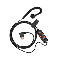Nouveau casque filaire intra-auriculaire souple pour talkie-walkie avec rotation à 360 degrés, écouteur confortable avec crochet d'oreille, noir, en carton