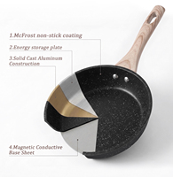 Ensemble de casseroles en aluminium antiadhésif classique et durable, personnalisable, 6 pièces, résistant au four, pour le petit-déjeuner des enfants, la préparation des aliments à la maison