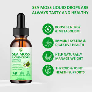 Gouttes liquides de mousse de mer de marque privée 60ml 10000mg complément alimentaire antioxydant de racine de bardane stimule l'énergie pour les adultes - Product Image 3