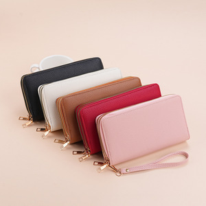 Wholesale Large Capacity Leather <b>Wallet</b> Women Long PU Leather Card Holder Women Clutch Long Womens Wristlet <b>Wallet</b> - Product Image 1