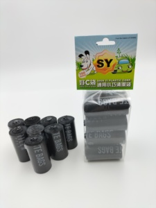 Prix d'usine 8 rouleaux de sacs de caca de chien en plastique noir écologique Production de Taiwan et éco-durable - Product Image 2