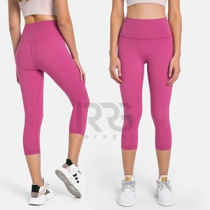 Nuevos <span class=keywords><strong>pantalones</strong></span> cortos de Yoga de 21 pulgadas de secado rápido <span class=keywords><strong>sin</strong></span> Alineación de línea de camello mallas ajustadas de piel de entrenamiento coloridas para mujer - Product Image 4