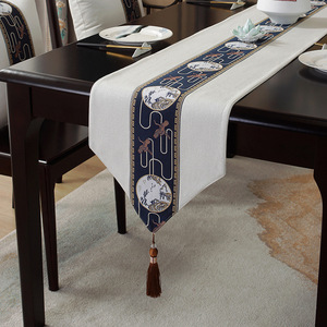 Henggang nouveau tissu chinois longue nappe <span class=keywords><strong>de</strong></span> thé élégant <span class=keywords><strong>chemin</strong></span> <span class=keywords><strong>de</strong></span> <span class=keywords><strong>Table</strong></span> Zen et tissu <span class=keywords><strong>de</strong></span> coussin pour la maison à manger <span class=keywords><strong>Table</strong></span> à thé - Product Image 6