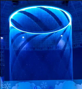 Fabrika özel çift paslanmaz çelik Modern su perdesi sistemi halka çeşme açık Landmark sprey Yanyi Waterscape marka - Product Image 2