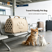 Sac de transport pliable Petora en EVA avec trous et motif patte en relief, sac de voyage portable pour petits chats et chiots, idéal pour les promenades en extérieur