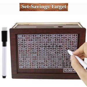 Salvadanaio in Legno a Forma di Euro, Cassaforte per Risparmi, Contenitore per Denaro, Scatola per Risparmiare, Sfida di <span class=keywords><strong>Risparmio</strong></span> - Product Image 3
