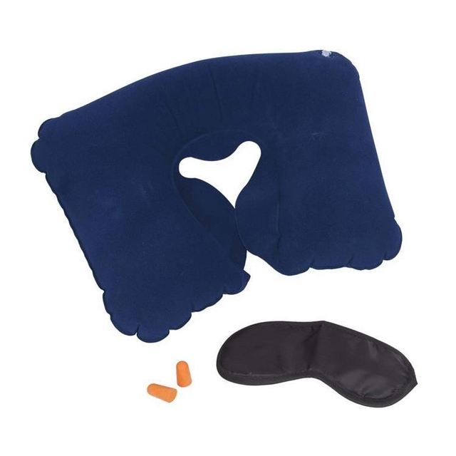 Best Quality Toprank Comfortable 3-in-1 Airline Amenity Inflatable Travel Sleep Set Airplane Travel Kit for Airline and Camping