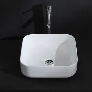 Cheap Nordic Minimalist Bathroom Vanity Sinks Rectangular Square Small Above Counter Sink Euro Wash Ceramic Basin