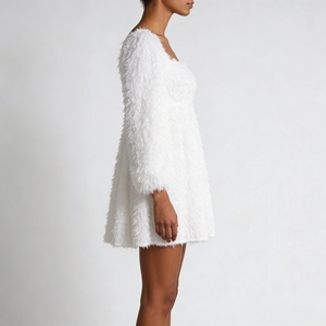 Vestido Mini <span class=keywords><strong>de</strong></span> Piel Sintética Personalizado <span class=keywords><strong>para</strong></span> Mujer, Cuello Cuadrado, Manga Abullonada, Estilo Línea A, <span class=keywords><strong>para</strong></span> <span class=keywords><strong>Fiesta</strong></span>, Cita Nocturna, Invierno, Vacaciones, Estilo Elegante - Product Image 2