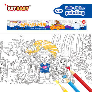 Kit <span class=keywords><strong>de</strong></span> peinture murale autocollante Keybaby avec <span class=keywords><strong>livre</strong></span> <span class=keywords><strong>de</strong></span> coloriage, 12 crayons <span class=keywords><strong>de</strong></span> couleur, décoration amusante pour Noël et les fêtes, papier à colorier pour enfants et adolescents - Product Image 1
