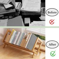 Porte-livres moderne en bambou, organisateur de livres de bureau, étagère de rangement, multifonctionnel et peu encombrant pour le salon