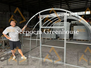 โรงเรือนปลูกต้นไม้กลางแจ้งสำเร็จรูปทรงอุโมงค์หลังบ้าน ทำจากแผ่นโพลีคาร์บอเนตบนฐานเหล็กชุบสังกะสี <span class=keywords><strong>ราคา</strong></span>โรงงาน - Product Image 6