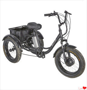 Vélo électrique J à <span class=keywords><strong>trois</strong></span> roues, tricycle, scooter, 3 <span class=keywords><strong>places</strong></span> et cargo, 3 roues avec dossier pour adultes et personnes âgées - Product Image 2