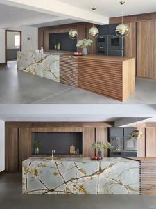 Cuarcita Azul <span class=keywords><strong>Mare</strong></span> Pulida en Losa Grande, Encimera de Cuarcita Impermeable para Villa Moderna con 1 Año de Garantía - Product Image 5