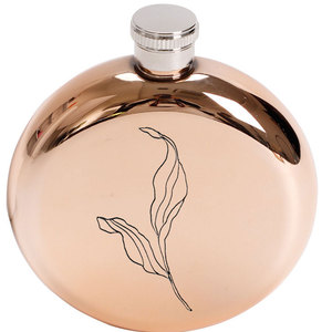Flacons de whisky pour femmes Alcool Portable en acier inoxydable 304 Camping <span class=keywords><strong>Rhum</strong></span> Wine Pot 5oz Rose Gold Round Custom Hip Flask - Product Image 1