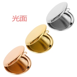 จี้สแตนเลสขัดเงาสูง รูปทรงกลม สำหรับใส่รูปภาพ สร้อยคอจี้รูปภาพ - Product Image 3
