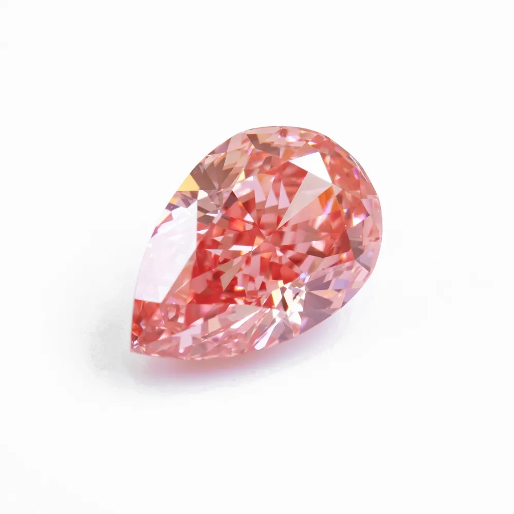 Diamante suelto de corte de pera rosa de lujo de fábrica 1,43 quilates CVD diamante cultivado en laboratorio