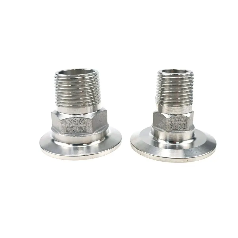Male Threaded BSPT x Tri clamp adapter stainless steel 304 316L sanitary fitting slotted side external threaded