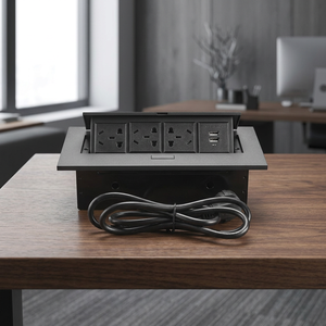 ปลั๊กไฟตั้งโต๊ะ 3 ช่อง พร้อมพอร์ต USB-A 2 พอร์ต วัสดุ ABS ปลั๊กแบบ US - Product Image 3
