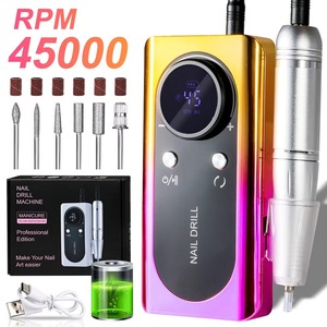 Lime à ongles électrique professionnelle 45000 tr/min, perceuse à ongles électrique rechargeable, lime à ongles silencieuse pour <span class=keywords><strong>manucure</strong></span>, outil de salon - Product Image 1