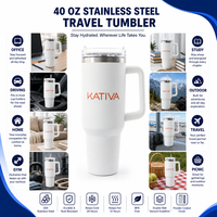 Gobelet en métal personnalisé de 1080 ml, qualité alimentaire, à large ouverture, anti-déversement, avec couvercle à paille, portable pour voiture, camping, gym, thé et autres boissons