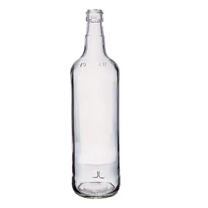Luxury Empty 200ml 300ml 500m Tequila Liqueur Glass Whiskey Round Cork Bottle