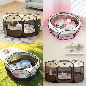 Octagonal Pet Fence <b>Cat</b> House Breathable Mesh Indoor Outdoor Folding Pet Tent Large Dog <b>Cage</b> Pet Bed - Product Image 2