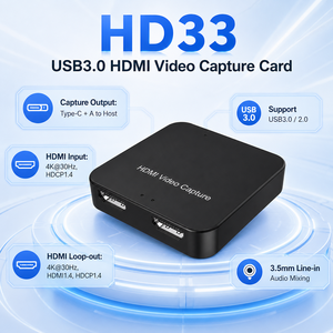 Tarjeta Capturadora <span class=keywords><strong>de</strong></span> Video HDMI a USB 3.0 4K con Salida en Bucle, 1080P 60Hz, Entrada <span class=keywords><strong>de</strong></span> Audio <span class=keywords><strong>de</strong></span> 3.5mm, Caja Grabadora <span class=keywords><strong>para</strong></span> Transmisión en Vivo PS5 <span class=keywords><strong>PC</strong></span> - Product Image 1