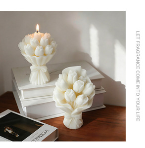 Soy Wax Handmade Art <b>Candles</b> Fresh Scent Natural Flower Shape Gift Box <b>Set</b> for Weddings & Modern Occasions - Product Image 4