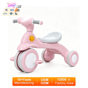 Jouets pour enfants, tricycle pour enfants avec musique et pédales pour les enfants de 1 à 3 ans et de 3 à 6 ans, poussette légère en plastique - Product Image 1