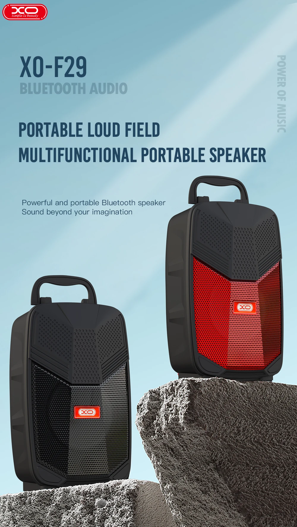 XO F29 2021 New Product Wireless Speaker HIFI Portable Support TF Speaker U Disk AUX MICROPHONE