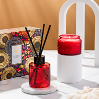 Coffret Cadeau Luxe Artisanal NOUVELLES ARRIVÉES – Diffuseur à Bâtonnets en Verre et Bougie Parfumée en Cire de Soja pour Fêtes et Anniversaires