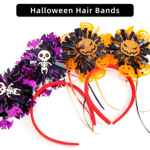 Diademas con Borlas de Colores para Halloween FEIQU, Diademas para el Cabello con Diseño de Fantasmas, Festival, Fiesta de Disfraces, Araña, Calabaza, PET+Feltro - Product Image 5