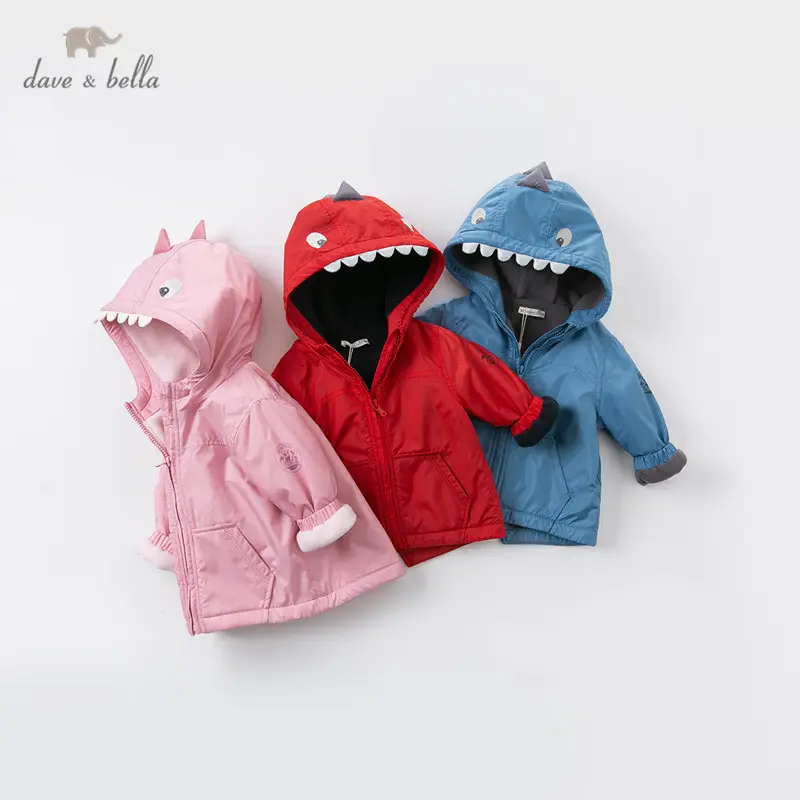 DBJ15116 wholesale davebella autumn baby coat babi outwear baby clothes kids jacket boys fleece outerwear