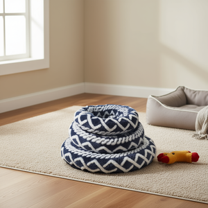 Cuccia Rotonda per Cani Yommy in Pelliccia di Coniglio, Taglie S M L, Impermeabile con Fondo Antiscivolo - Product Image 3